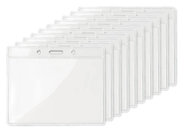 Pack de 100 GiftRetail MO8599 - BADGY Porte-Badge Transparent 10x8 cm Pratique