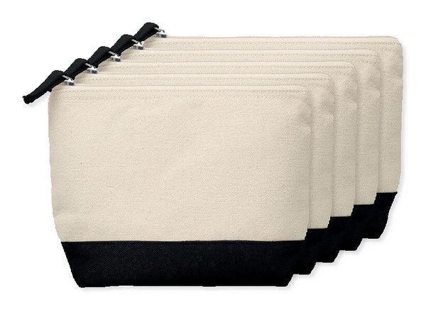 Pack de 5 GiftRetail MO9815 - KLEUREN Trousse en coton bicolore