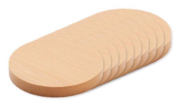 Pak van 100 GiftRetail MO9926 - DAKAI Bamboe onderzetter met opener