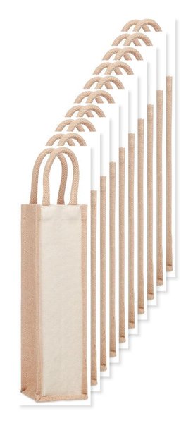 Pack de 100 GiftRetail MO6258 - CAMPO DI VINO Sac en jute pour une bouteille