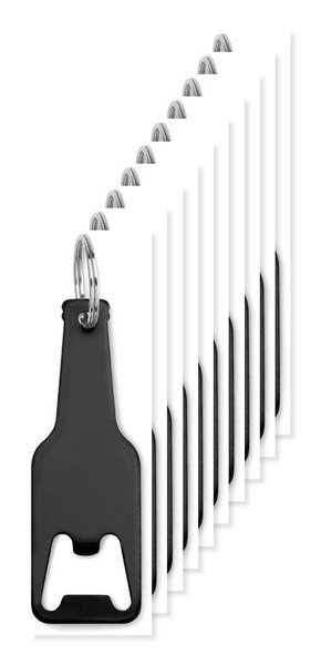 Pak van 10 GiftRetail MO9247 - BOTELIA Aluminium sleutelhanger fles