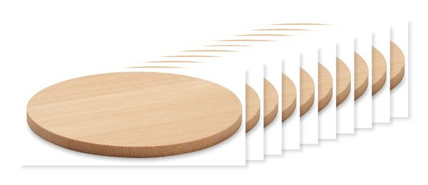 Pak van 100 GiftRetail MO6602 - BAYIN Bamboe ronde onderzetter