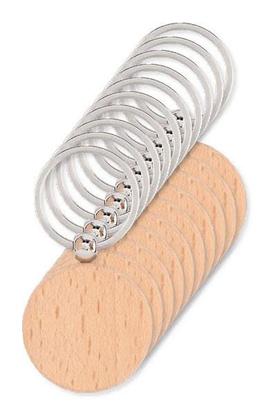 TOTY WOOD Houten sleutelhanger rond