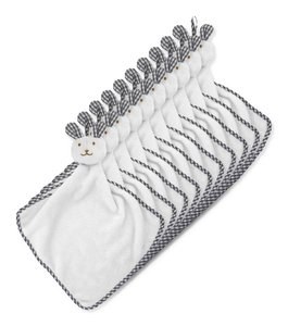 Pack de 10 GiftRetail MO9777 - HUG ME Serviette lapin en peluche