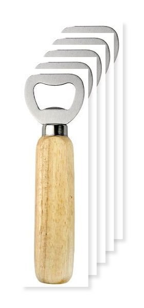 Pak van 5 Goya 38042 - RVS opener met houten handvat OAK