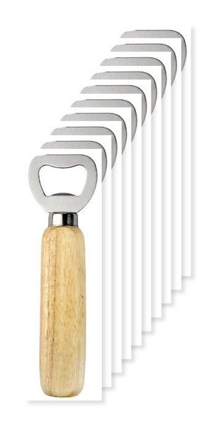 Pak van 10 Goya 38042 - RVS opener met houten handvat OAK