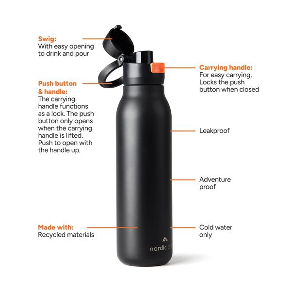 Nordic Drift ND310.03 - Bouteille deau à paroi simple Nordic Drift Trail RCS 750ml