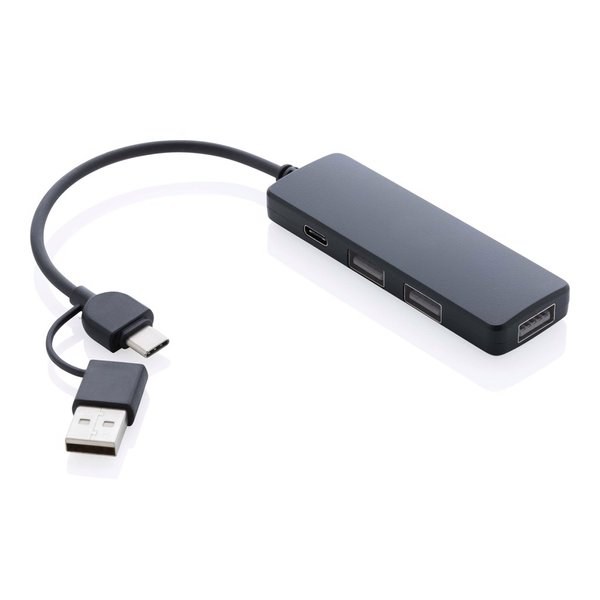 XD Collection P308.26 - Concentrateur USB en plastique recyclé RCS avec double entrée