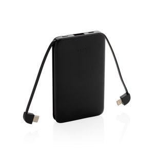 XD Collection P322.08 - 5.000 mAh zakformaat powerbank met geïntegreerde kabels