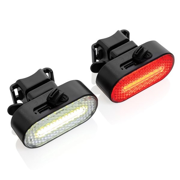 Lumino RCS jeu de feux de vélo en plastique recyclé rechargeables par USB