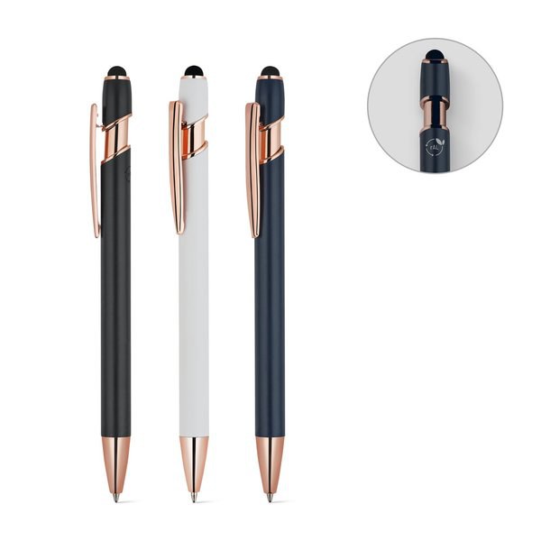 Ballpoint pen made from recycled aluminium (100% rAL), with a matt finish and blue ink - Egotier 91993