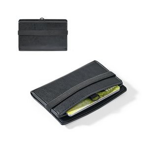 Kaarthouder van PU met elastische sluiting - Egotier 95128